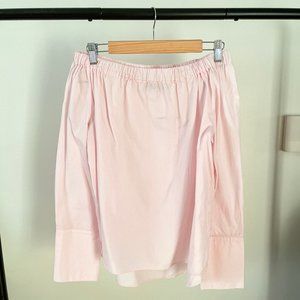 ZARA OFF SHOULDER PINK COTTON SHIRT